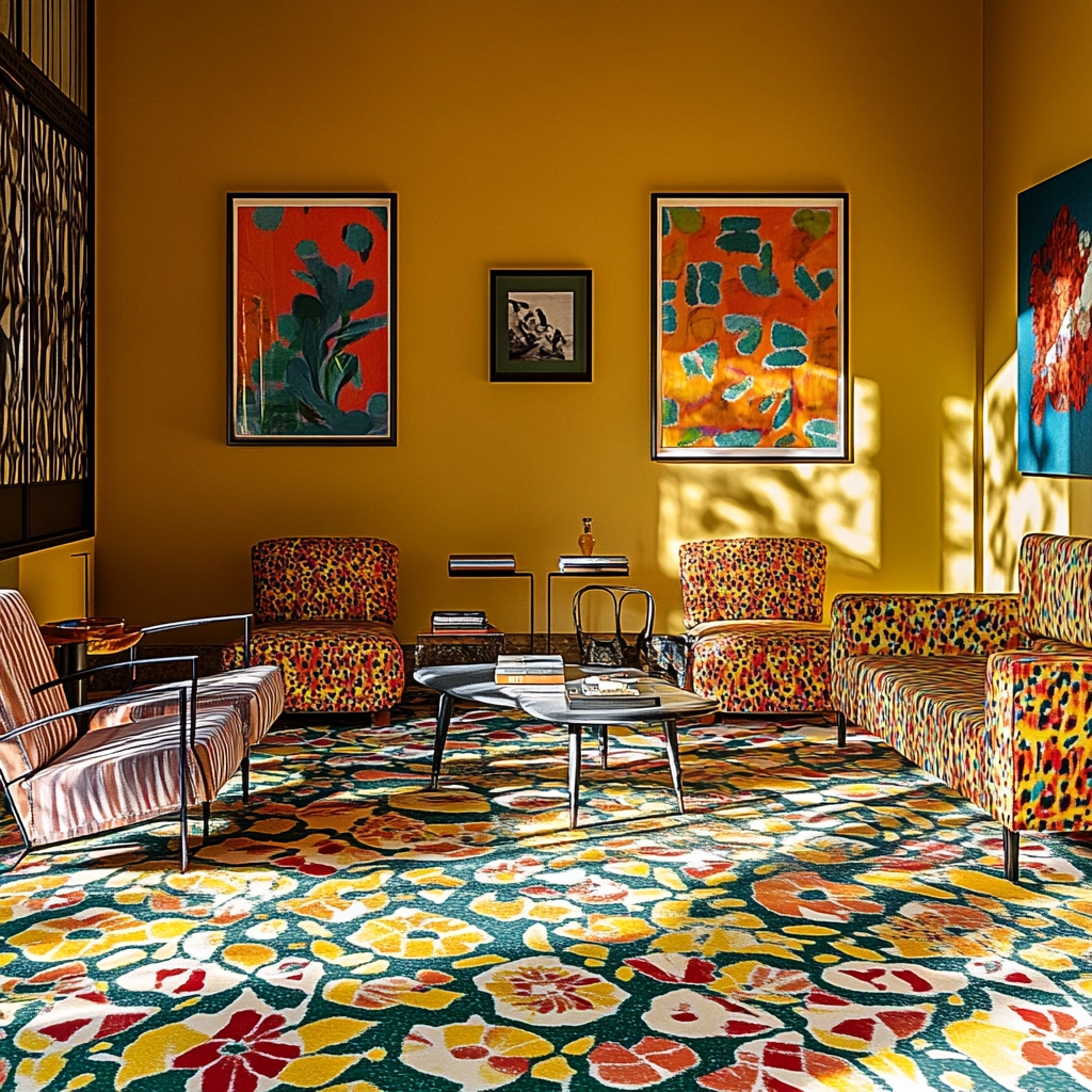 patterned carpet living room 15
