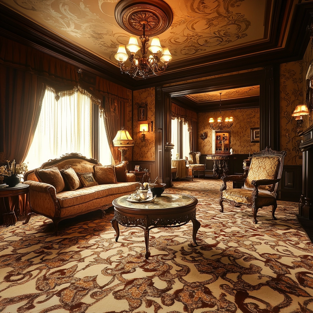 patterned carpet living room 29