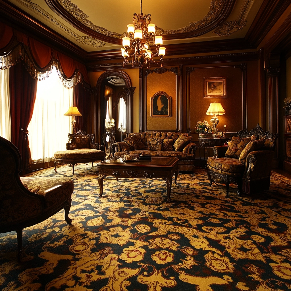 patterned carpet living room 32