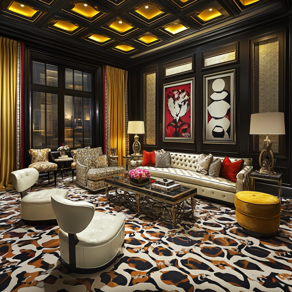 patterned carpet living room 40