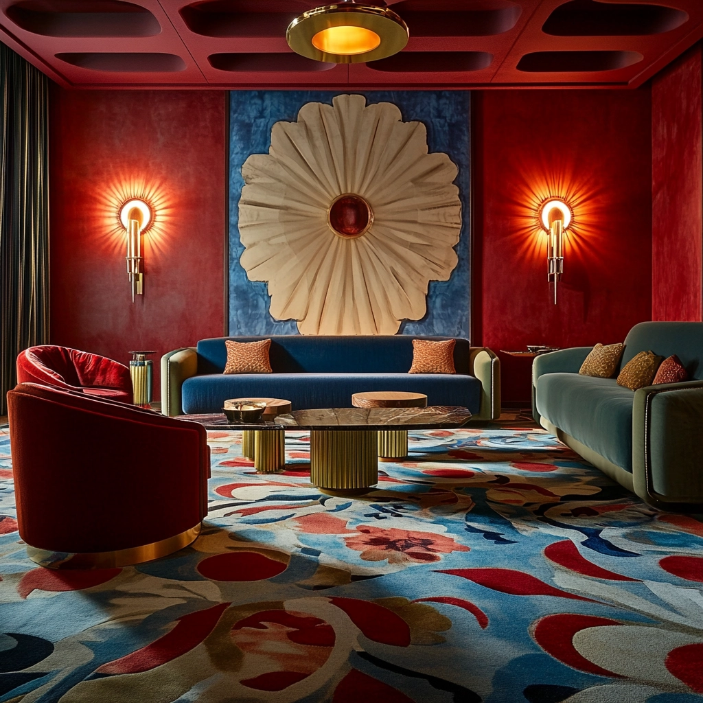 patterned carpet living room 48