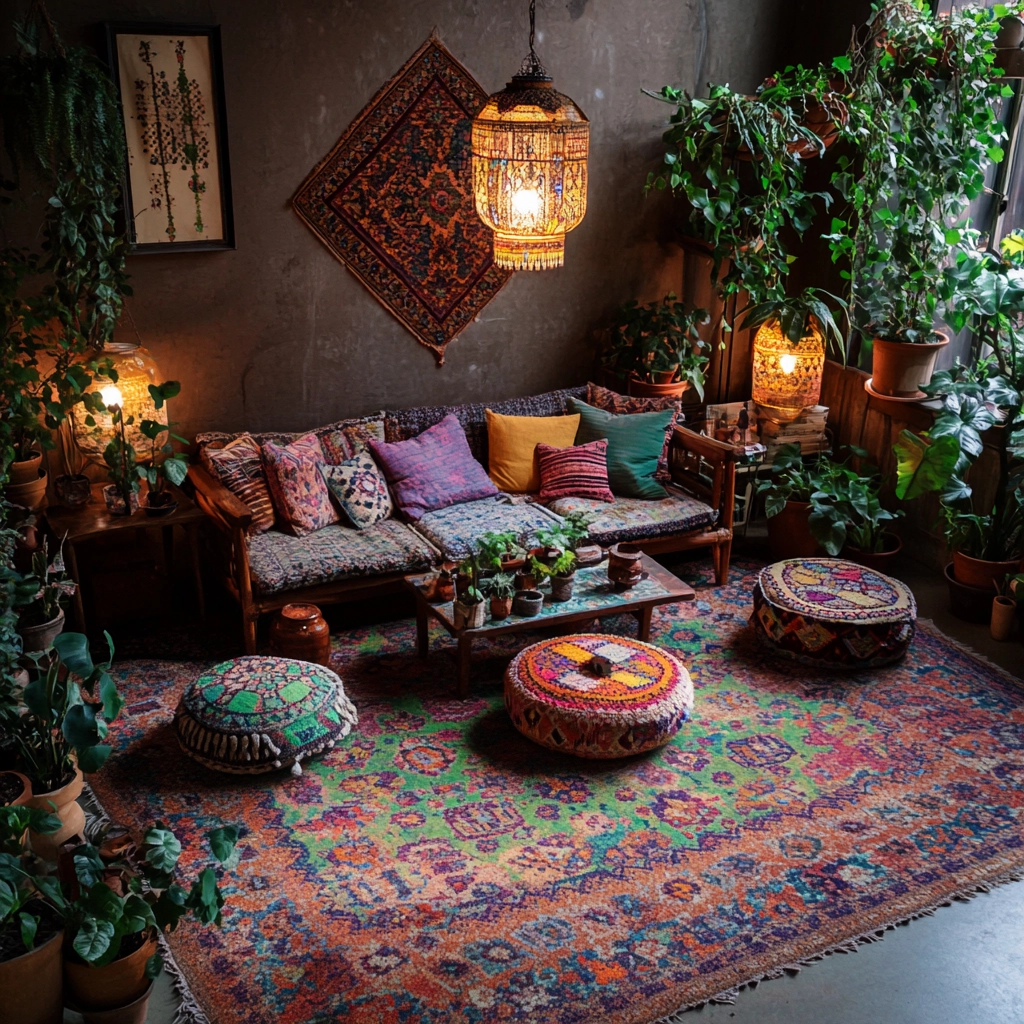 patterned carpet living room 7