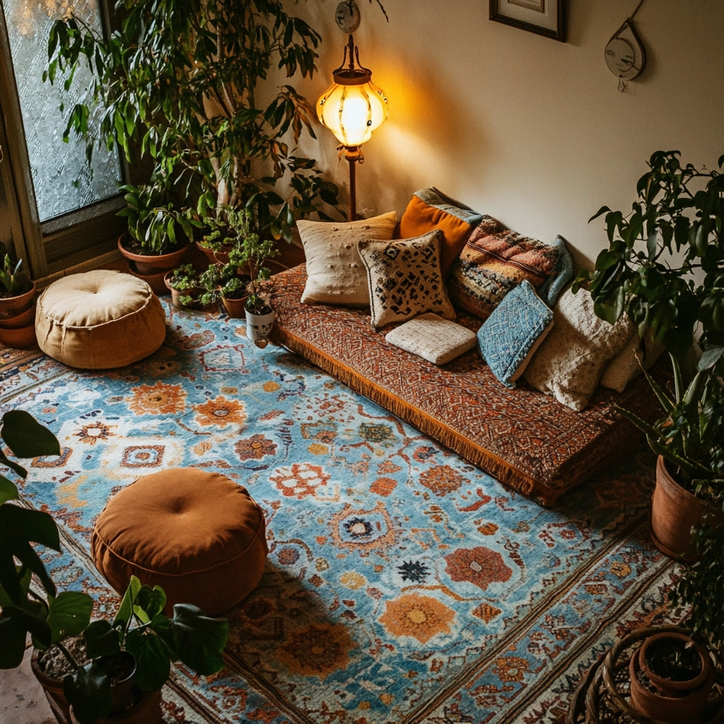 patterned carpet living room 8