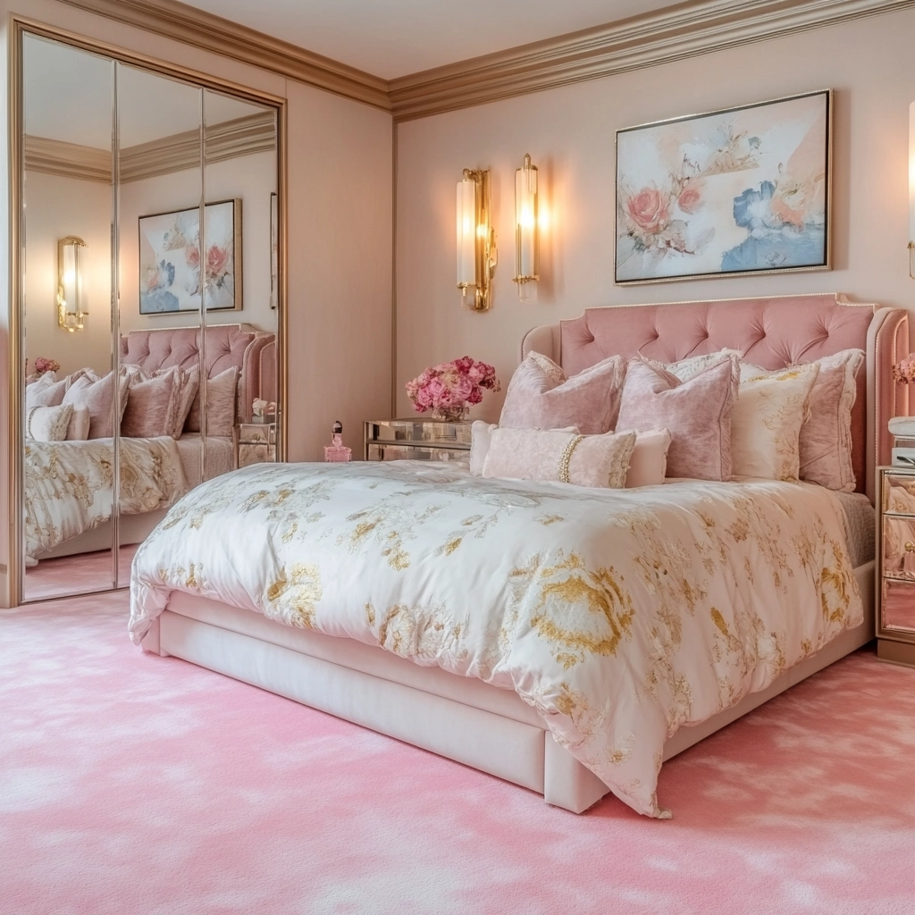 pink carpet bedroom 24
