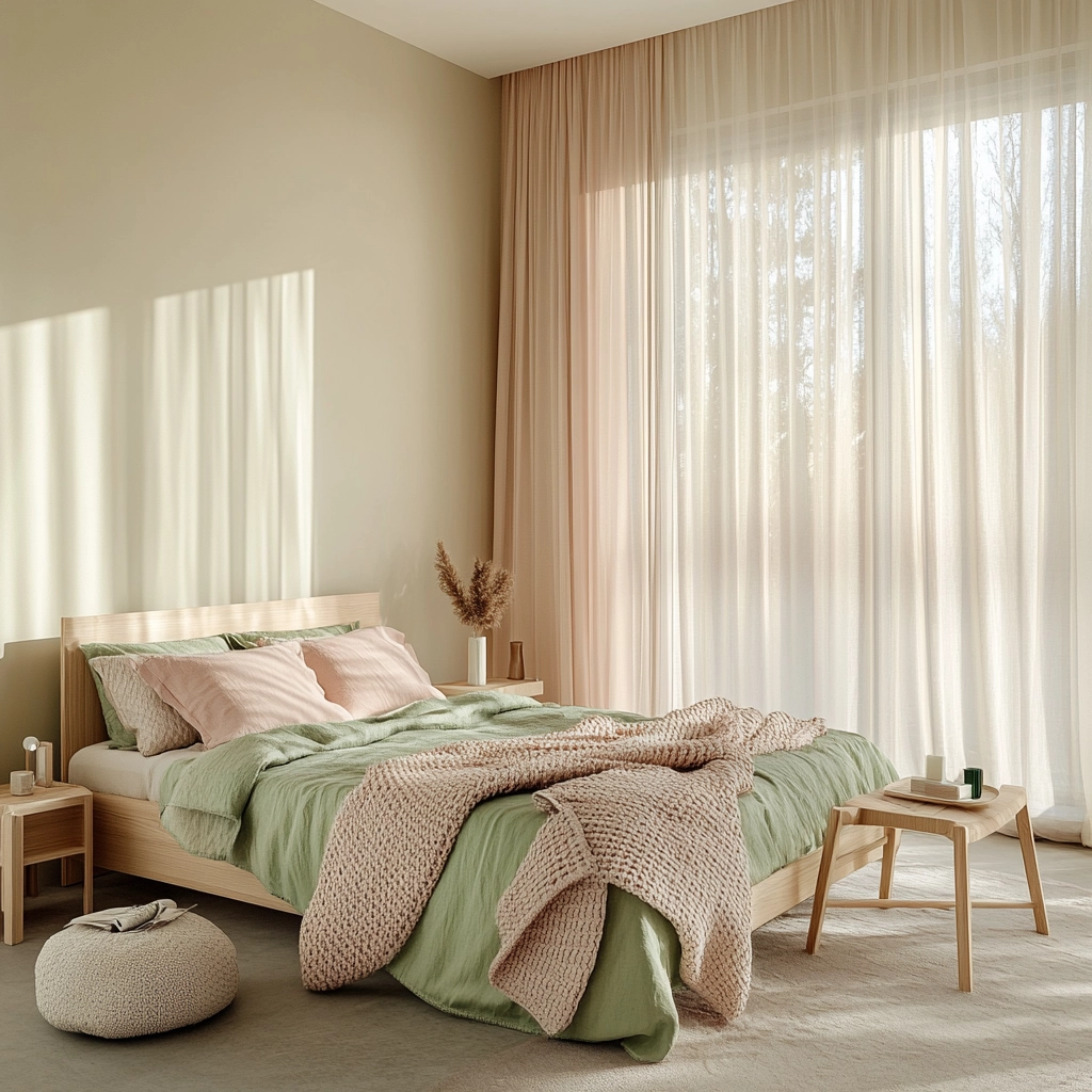 pink green beige bedroom 2