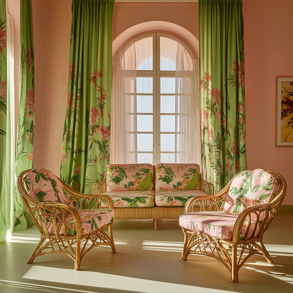 pink green beige bedroom 35