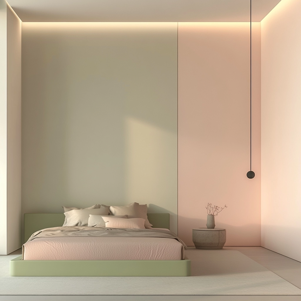 pink green beige bedroom 79
