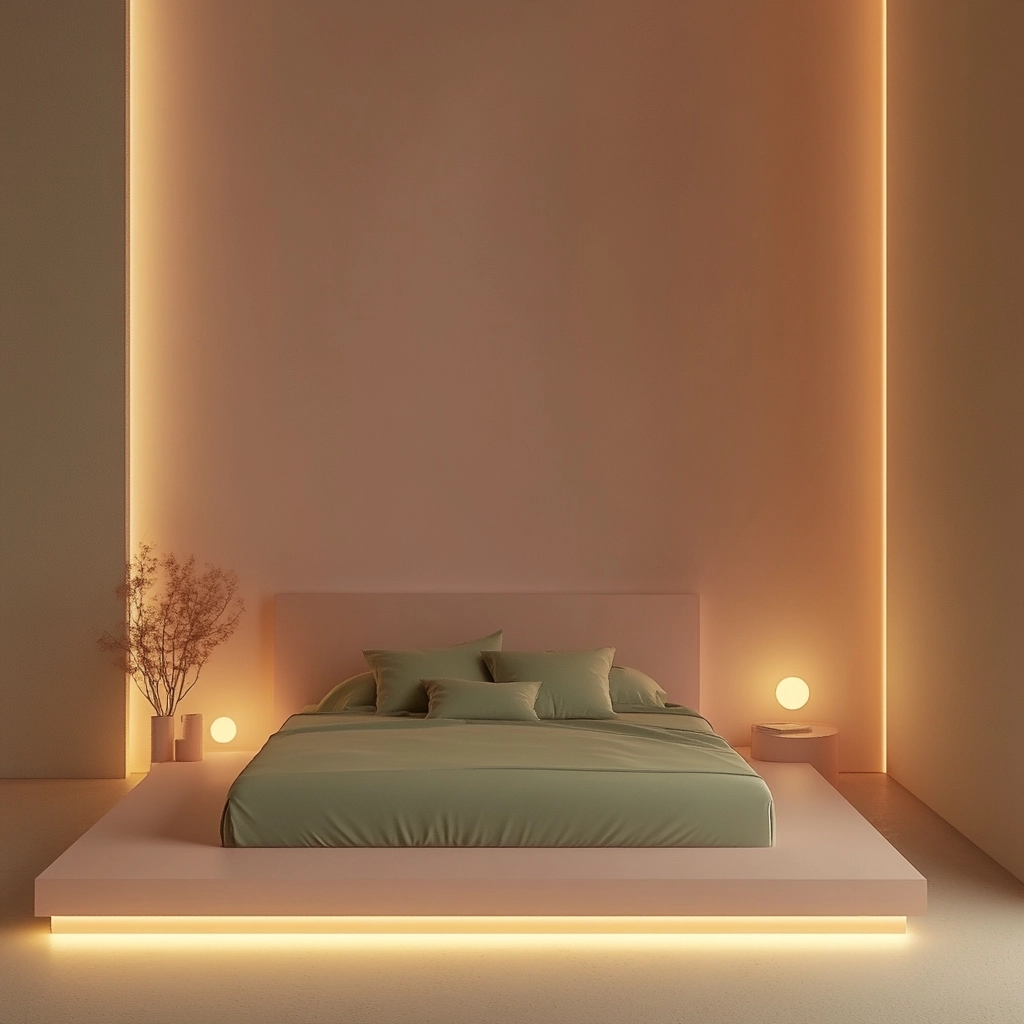 pink green beige bedroom 80