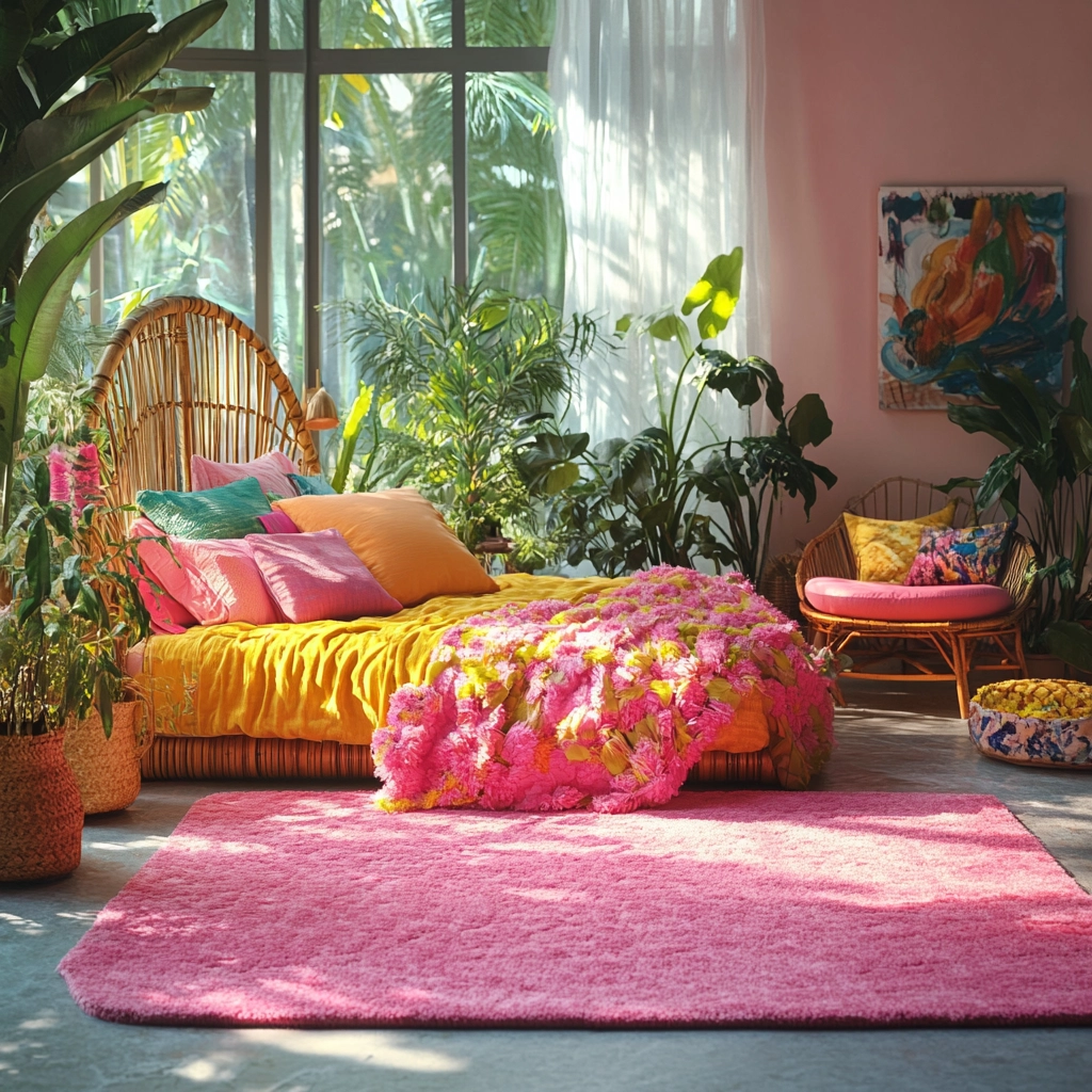 pink rug bedroom 22