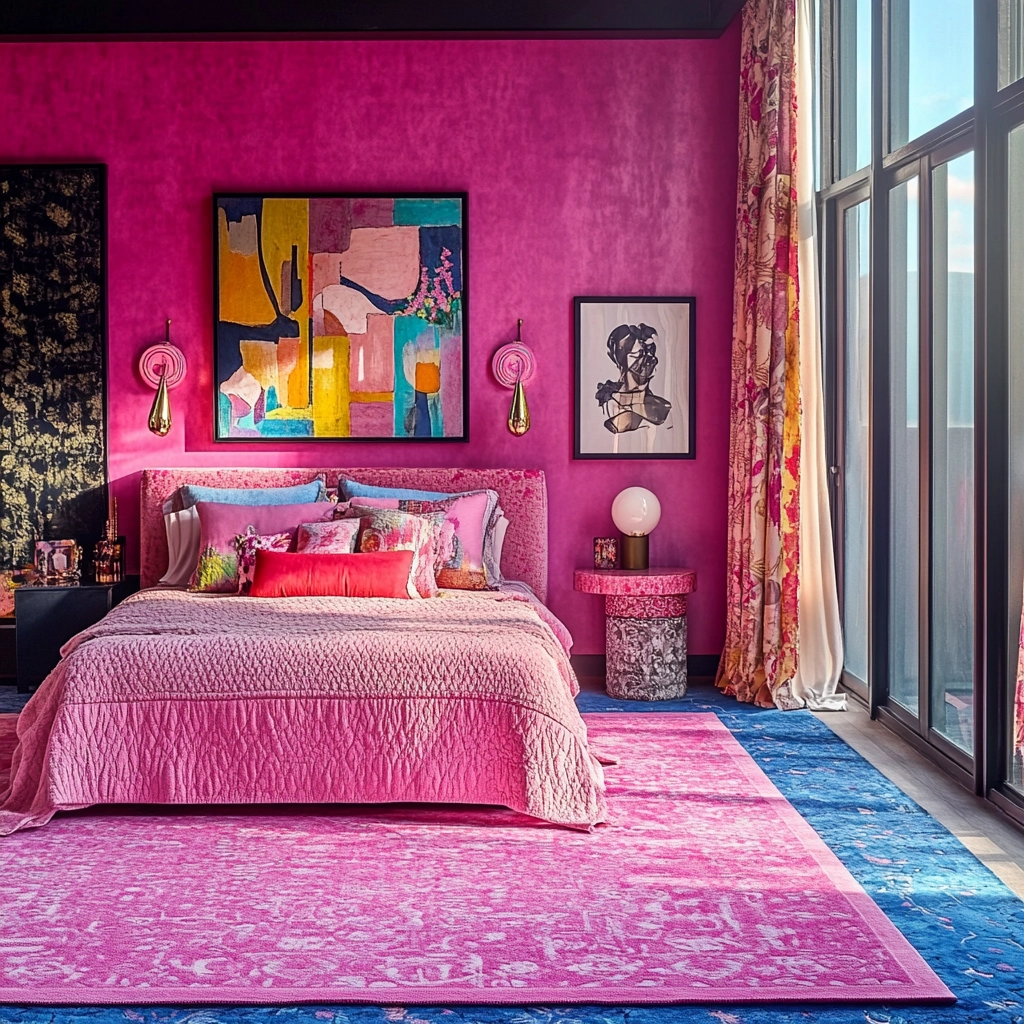 pink rug bedroom 37