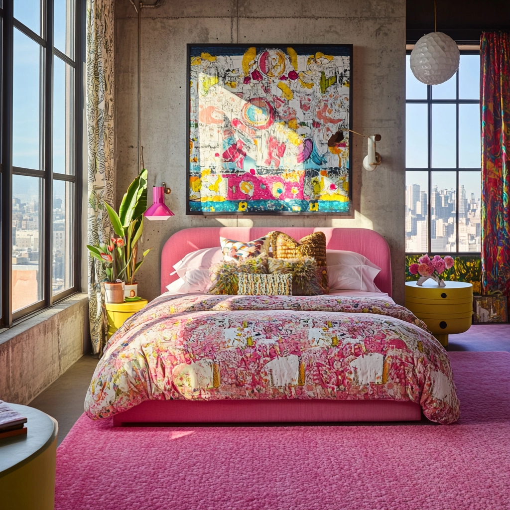 pink rug bedroom 40