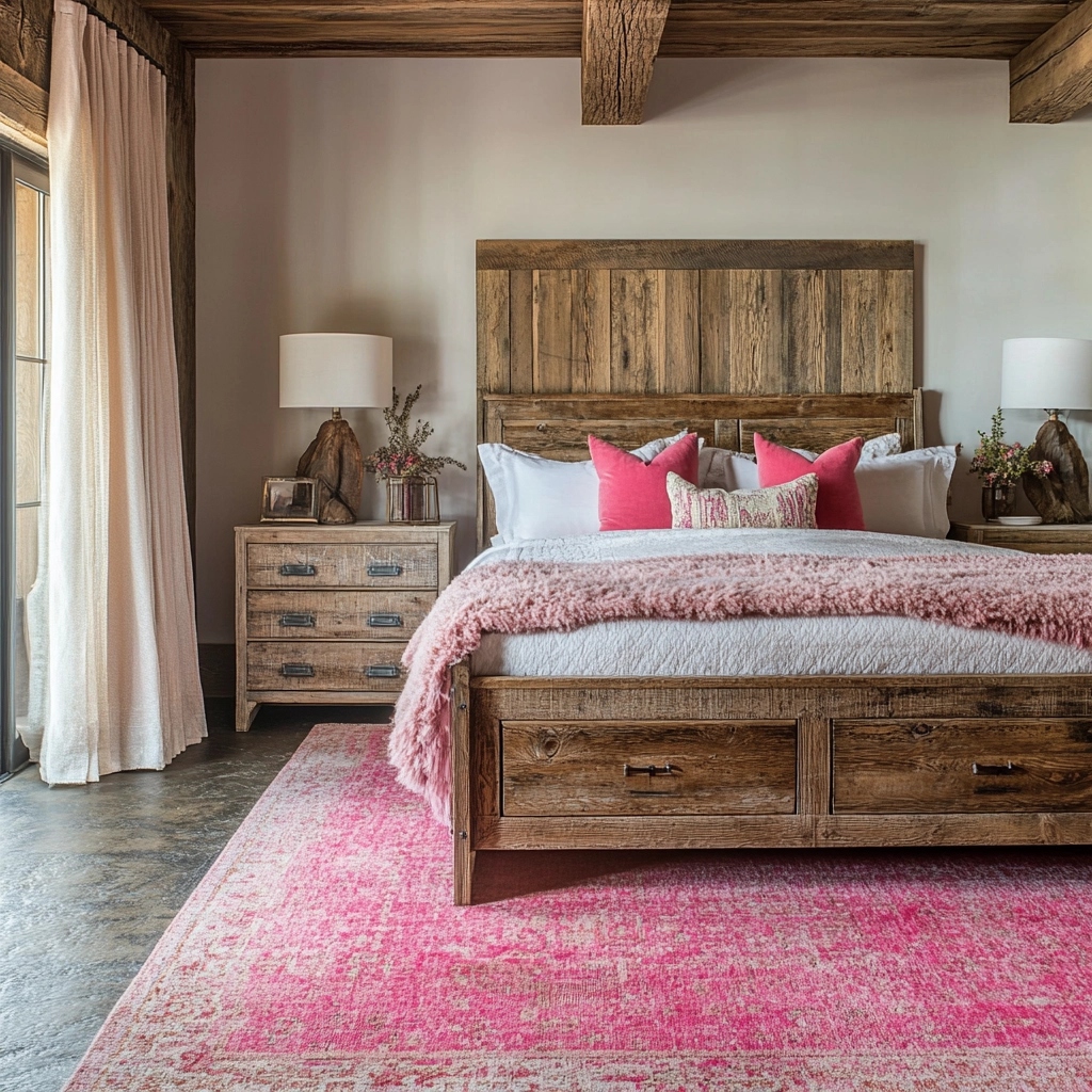pink rug bedroom 42