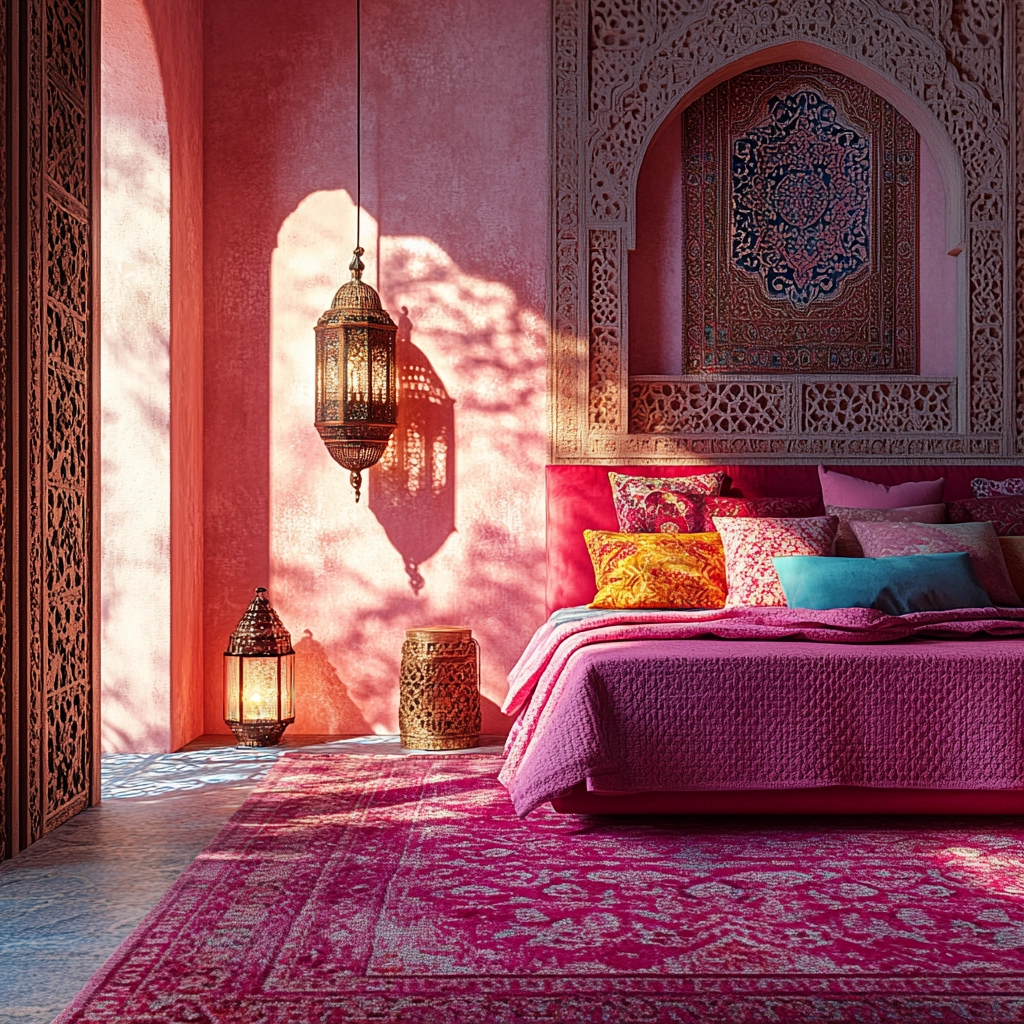 pink rug bedroom 58
