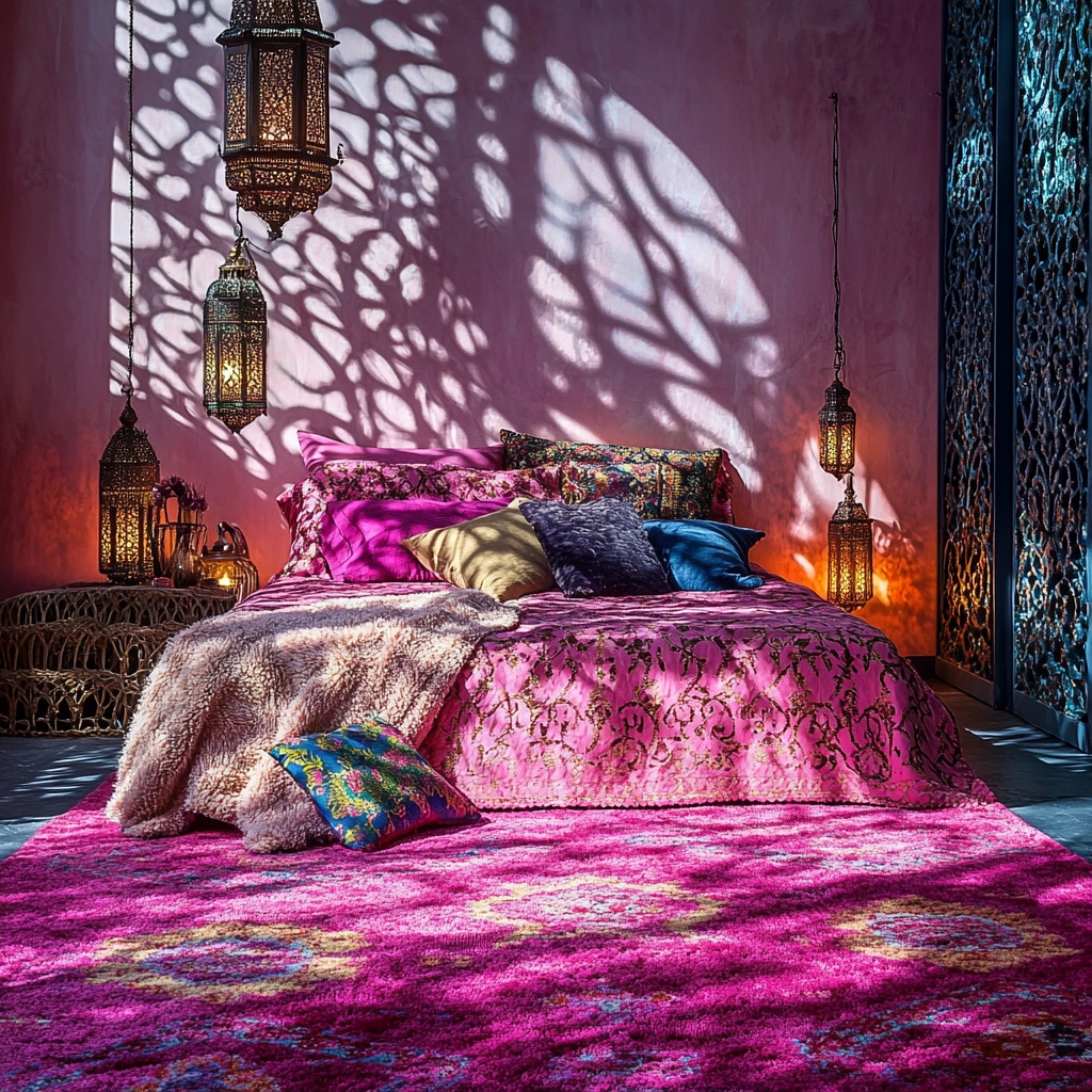 pink rug bedroom 59