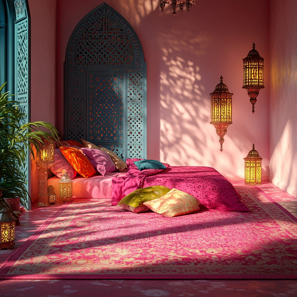 pink rug bedroom 60
