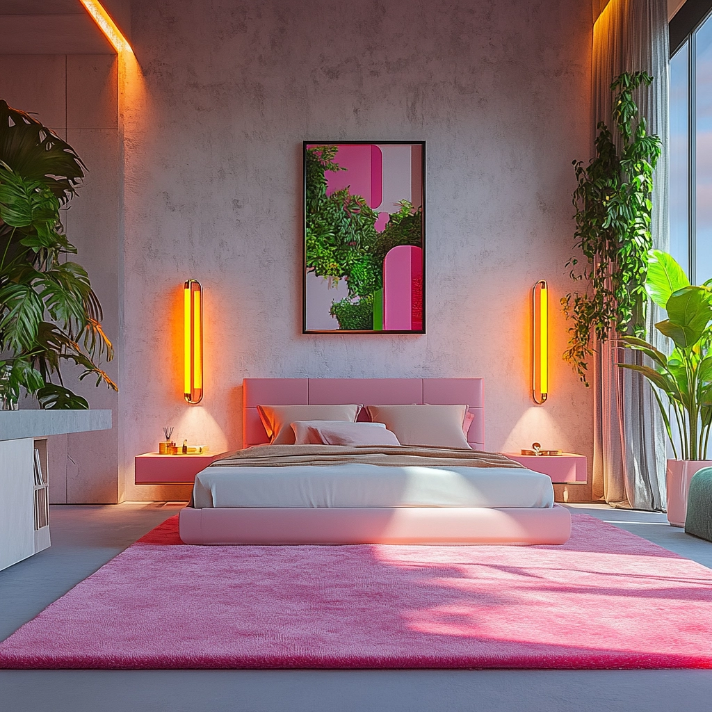 pink rug bedroom 63