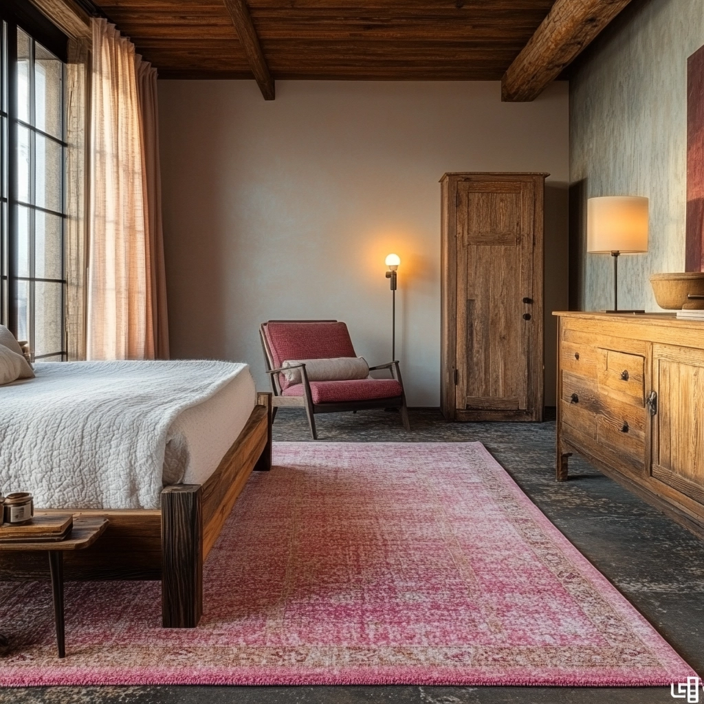 pink rug bedroom 70