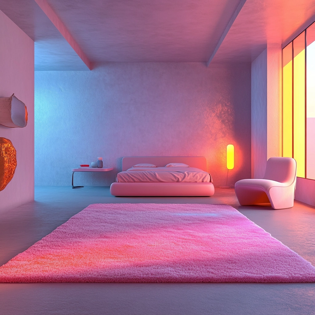pink rug bedroom 75