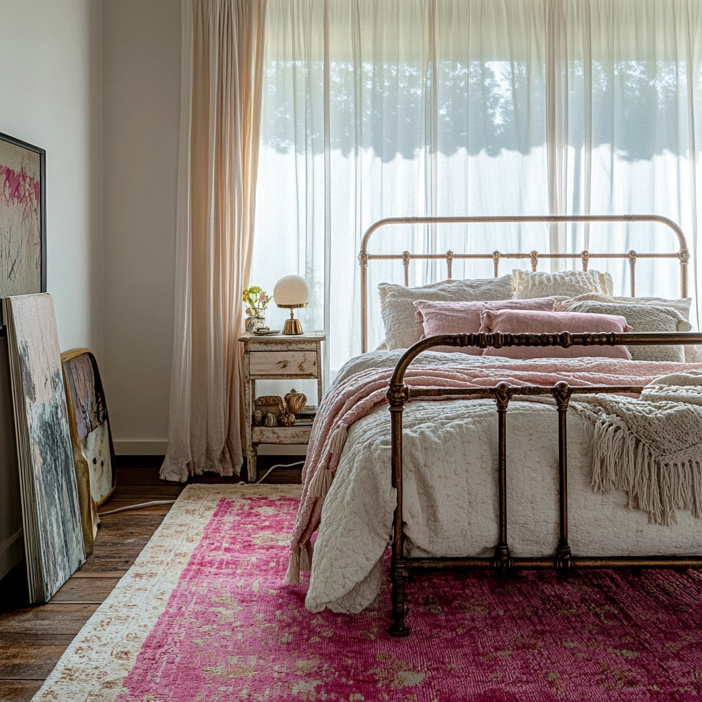 pink rug bedroom 8