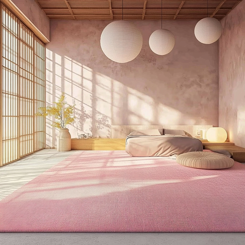pink rug bedroom 80