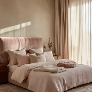 pinky beige bedroom 1