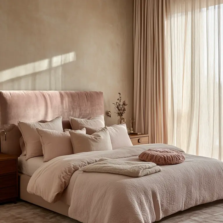 pinky beige bedroom 1
