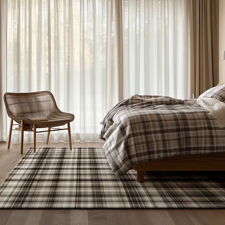 plaid rug bedroom 1
