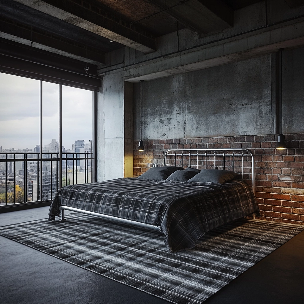 plaid rug bedroom 10
