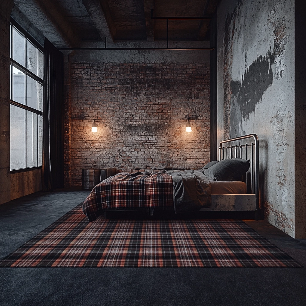 plaid rug bedroom 11