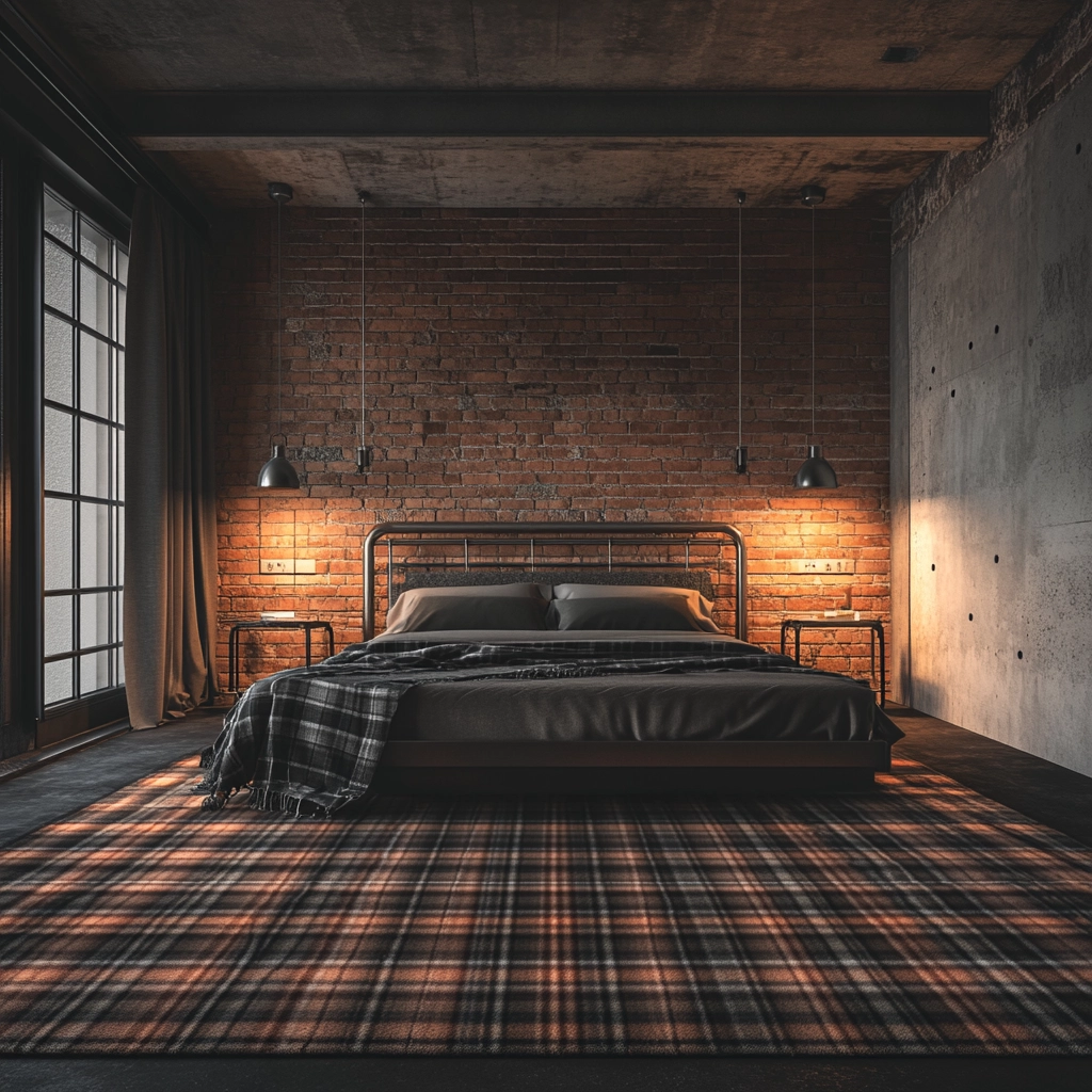 plaid rug bedroom 12