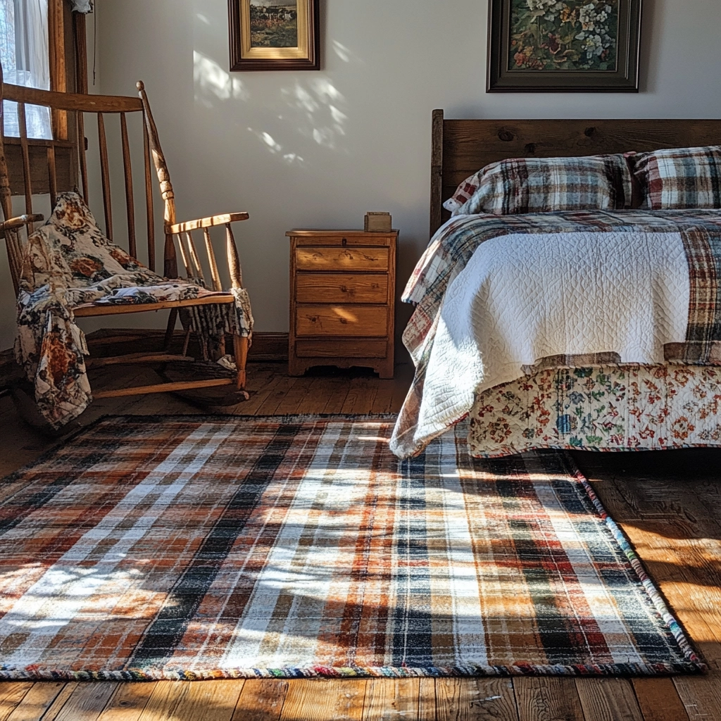 plaid rug bedroom 13