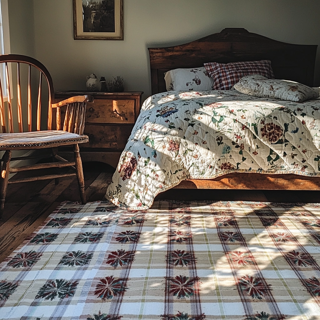 plaid rug bedroom 14