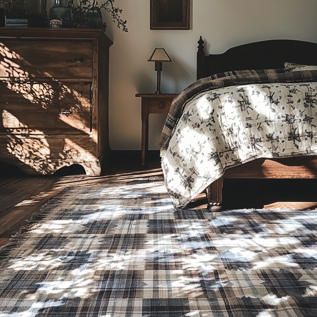 plaid rug bedroom 15