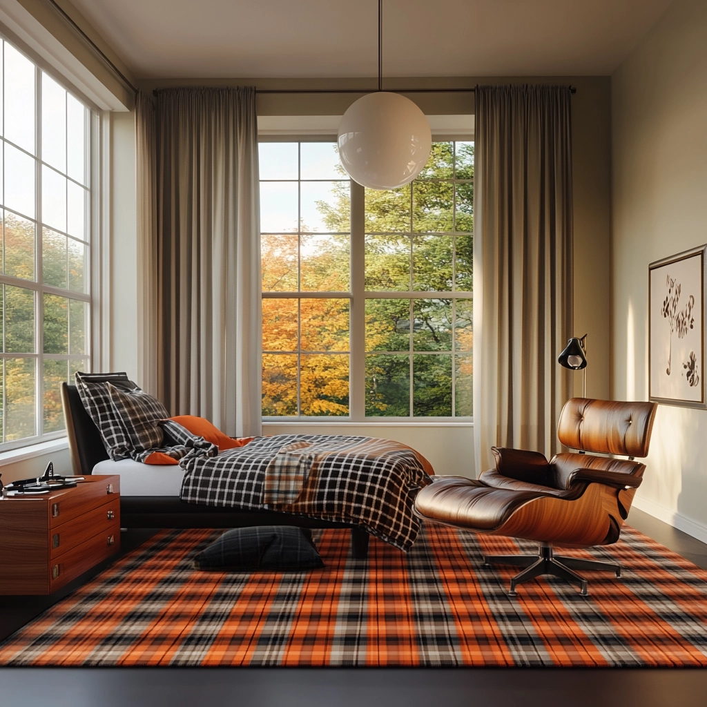 plaid rug bedroom 17