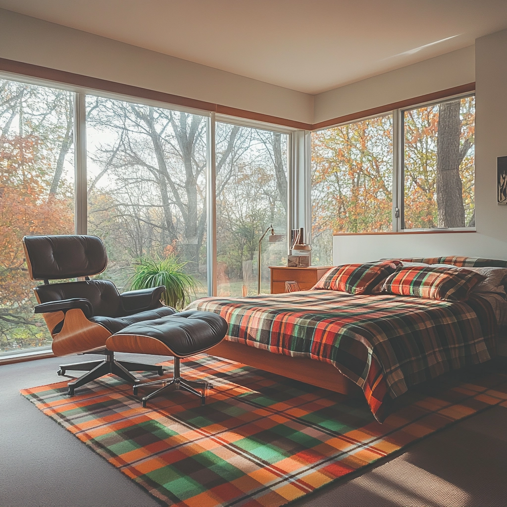 plaid rug bedroom 18
