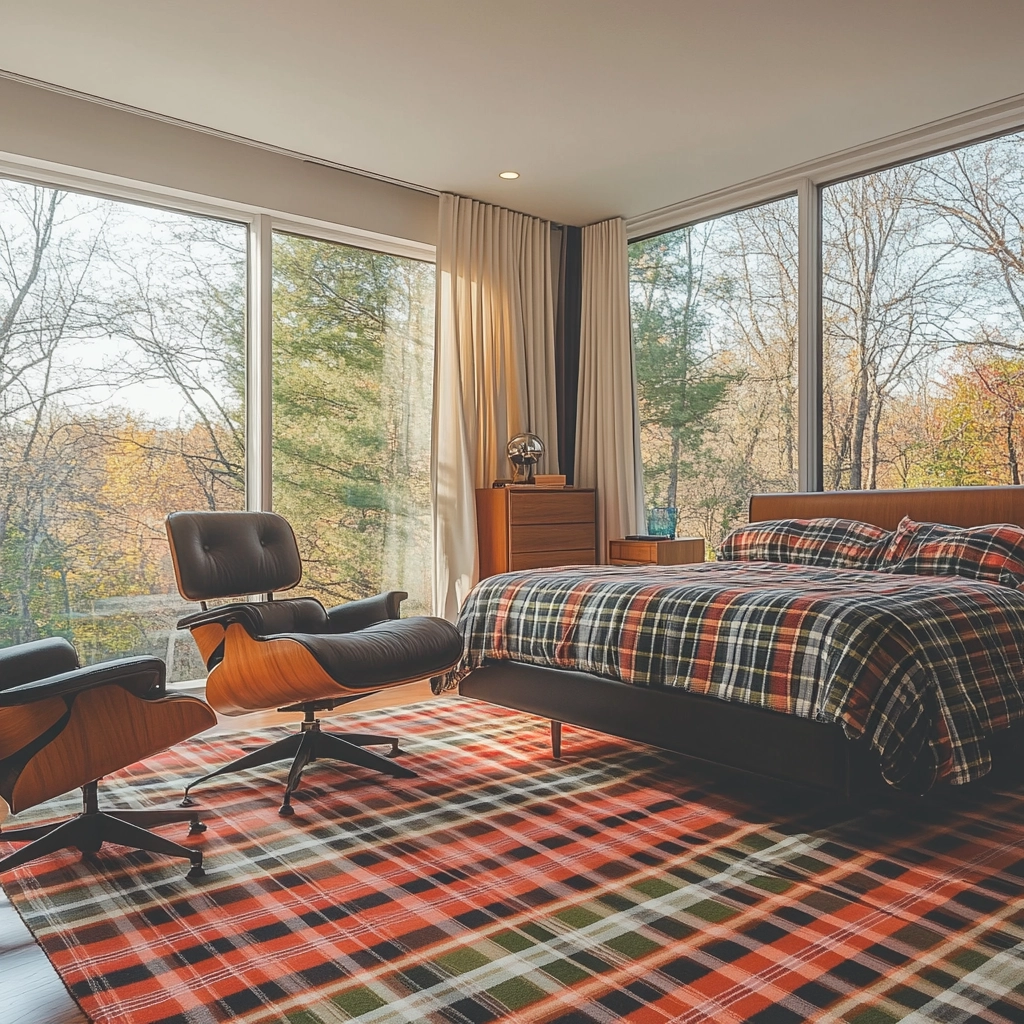 plaid rug bedroom 19