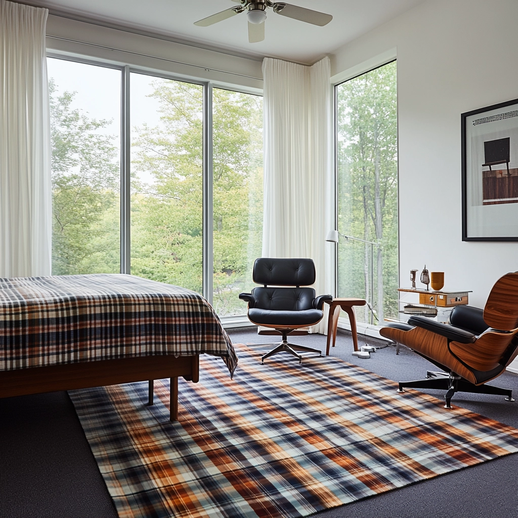 plaid rug bedroom 20