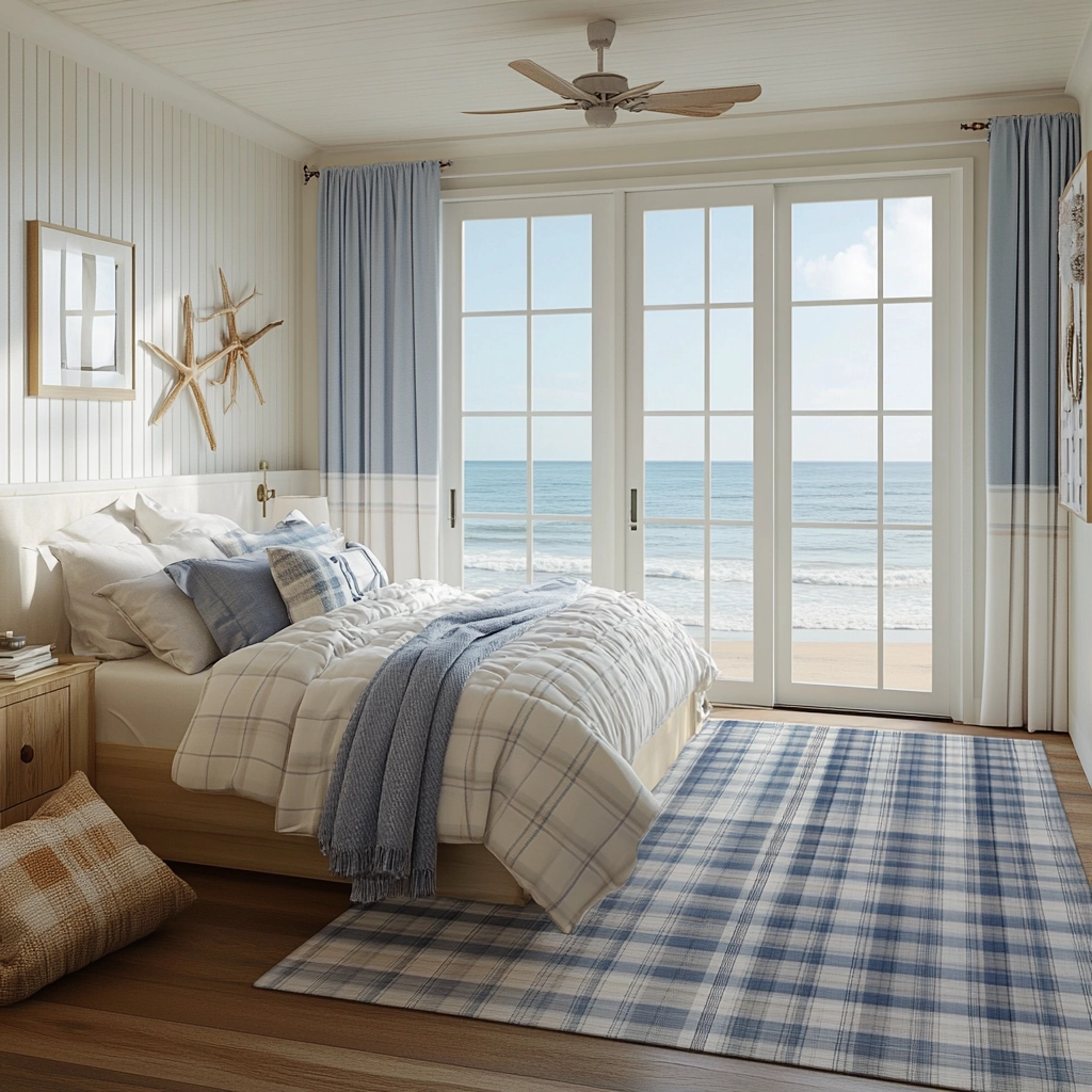 plaid rug bedroom 23