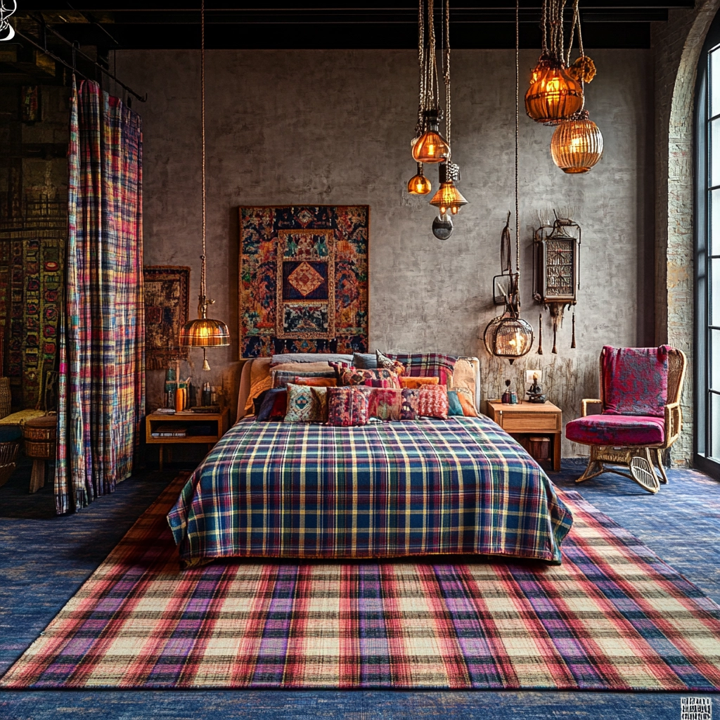 plaid rug bedroom 25