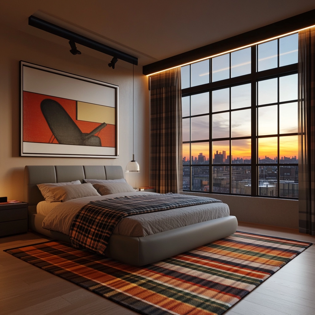 plaid rug bedroom 31