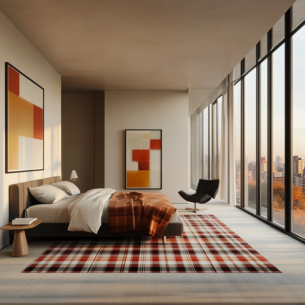 plaid rug bedroom 32