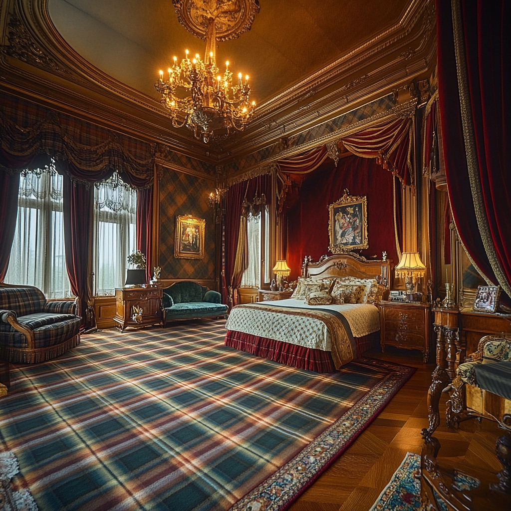 plaid rug bedroom 34