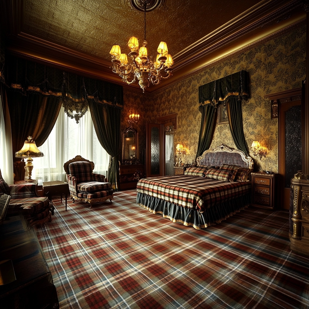plaid rug bedroom 35