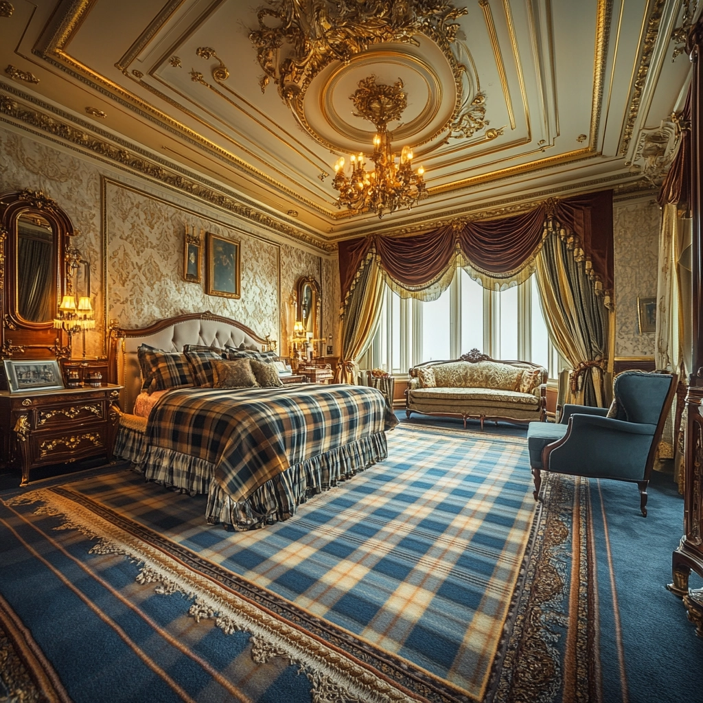 plaid rug bedroom 36