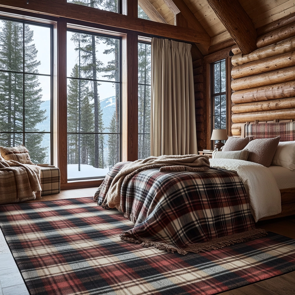 plaid rug bedroom 37
