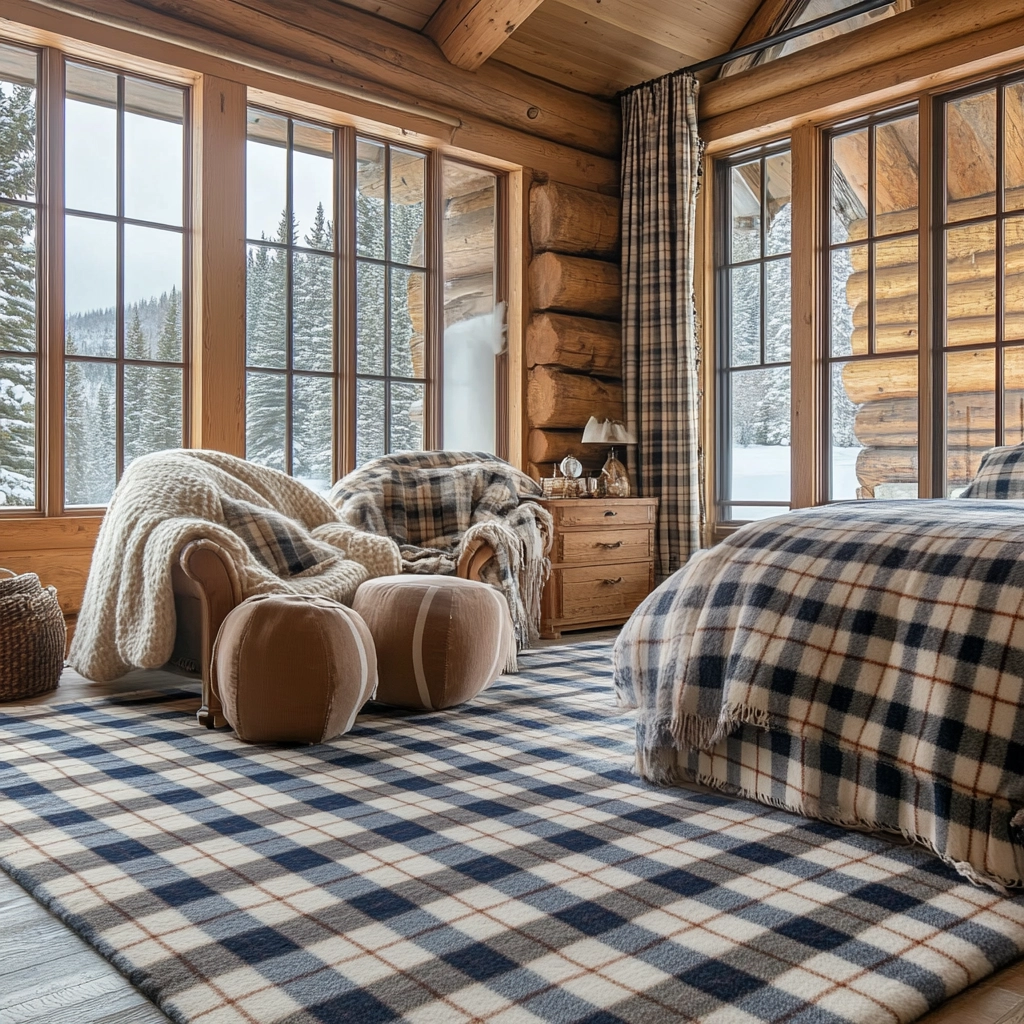 plaid rug bedroom 39