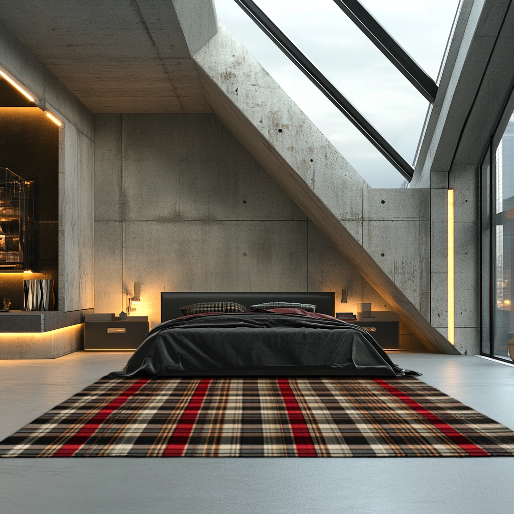 plaid rug bedroom 45
