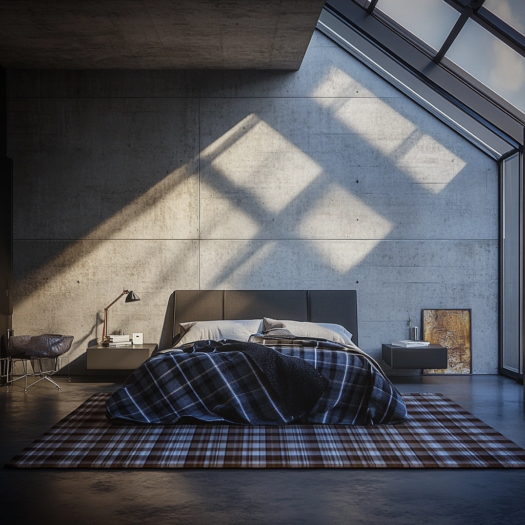 plaid rug bedroom 46