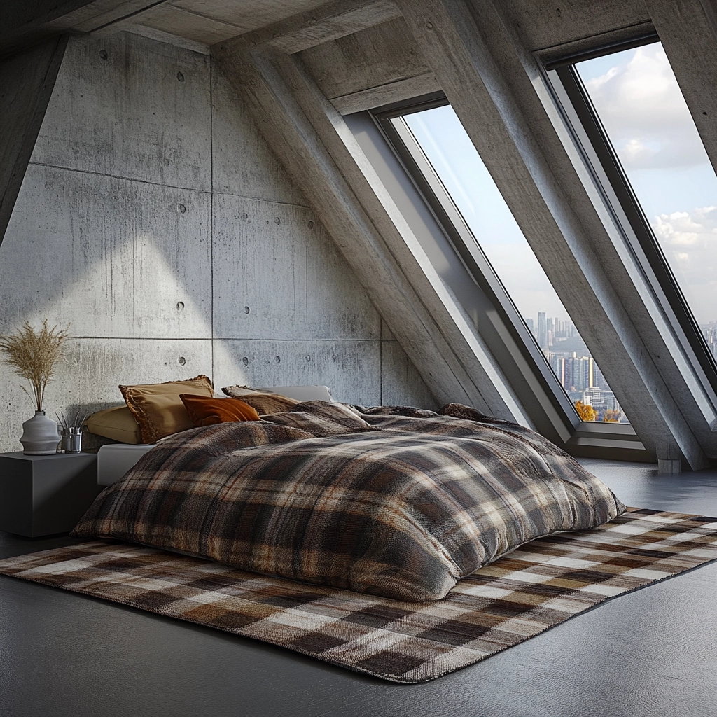 plaid rug bedroom 47