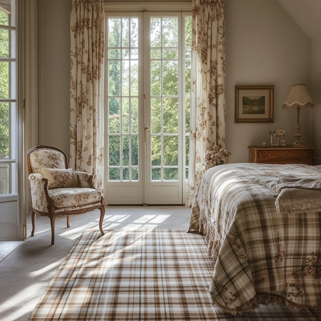 plaid rug bedroom 49
